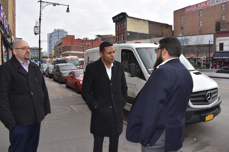 Ritchie Torres visits area of open air drug market in the South Bronx.