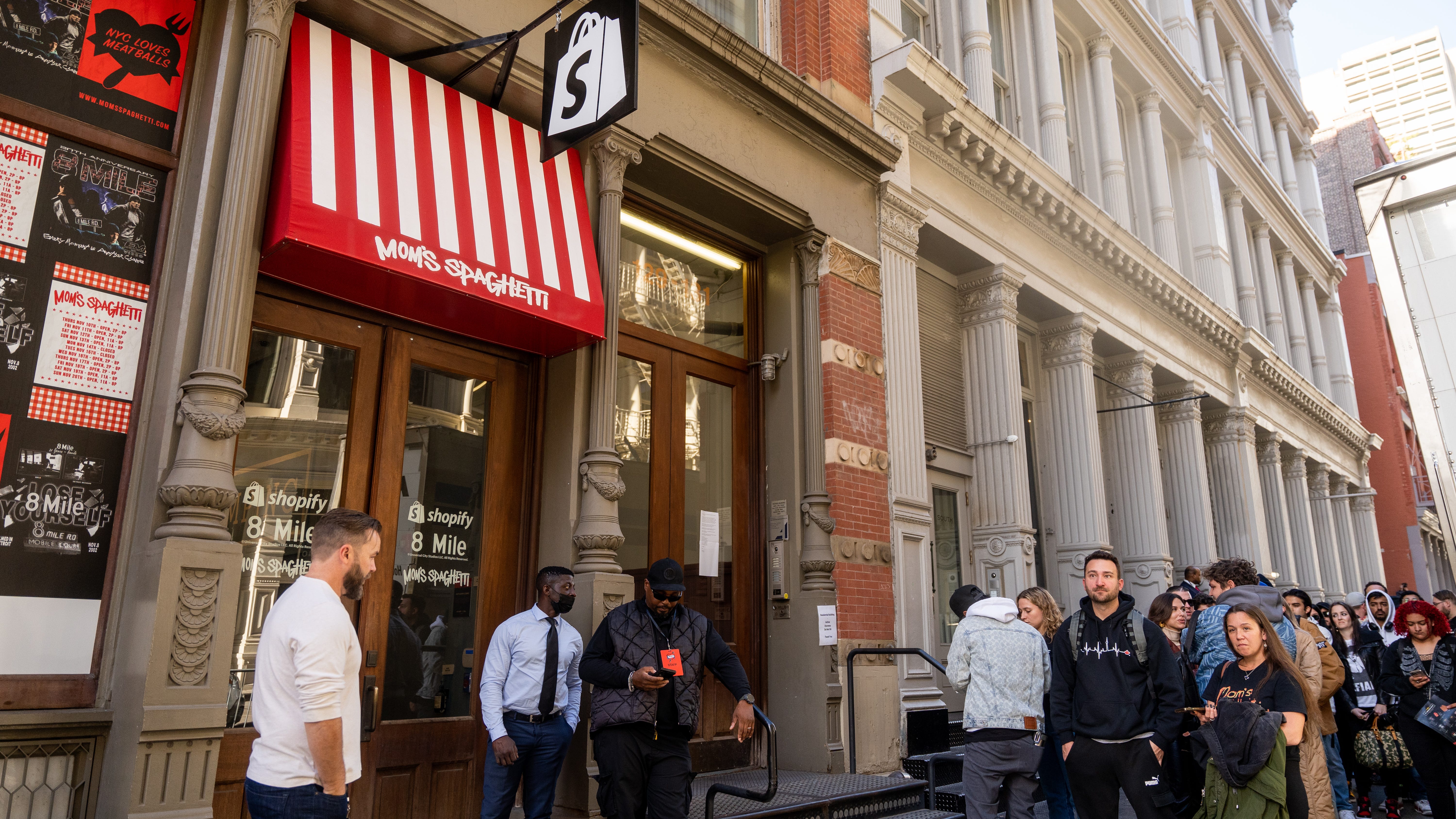 Eminem celebrates 20th anniversary of '8 Mile' with 'Mom's Spaghetti' pop-up in NYC