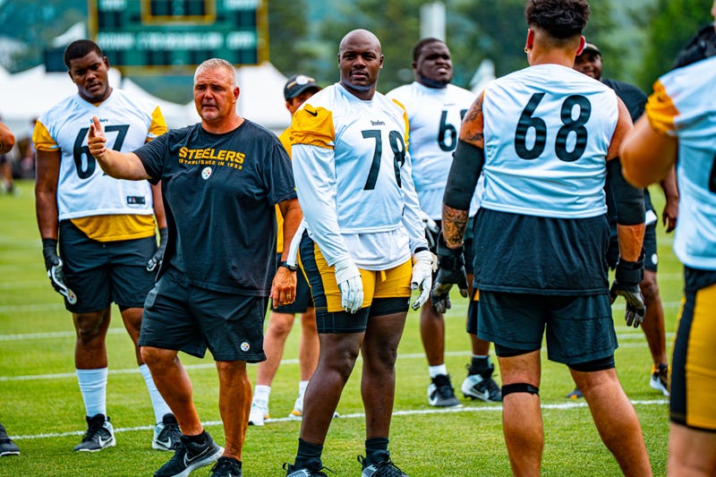 James Daniels at practice in Latrobe