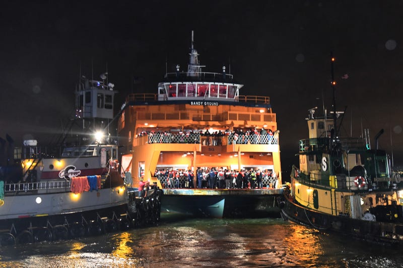 Tug boats were used to bring the ferry back to shore