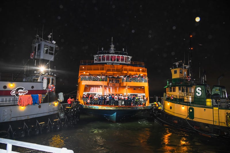 Passengers on the Sandy Ground ferry were eventually brought onto other ships