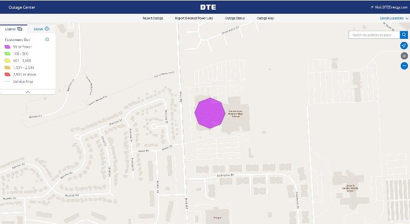 Metro Detroit high school released due to partial power outage