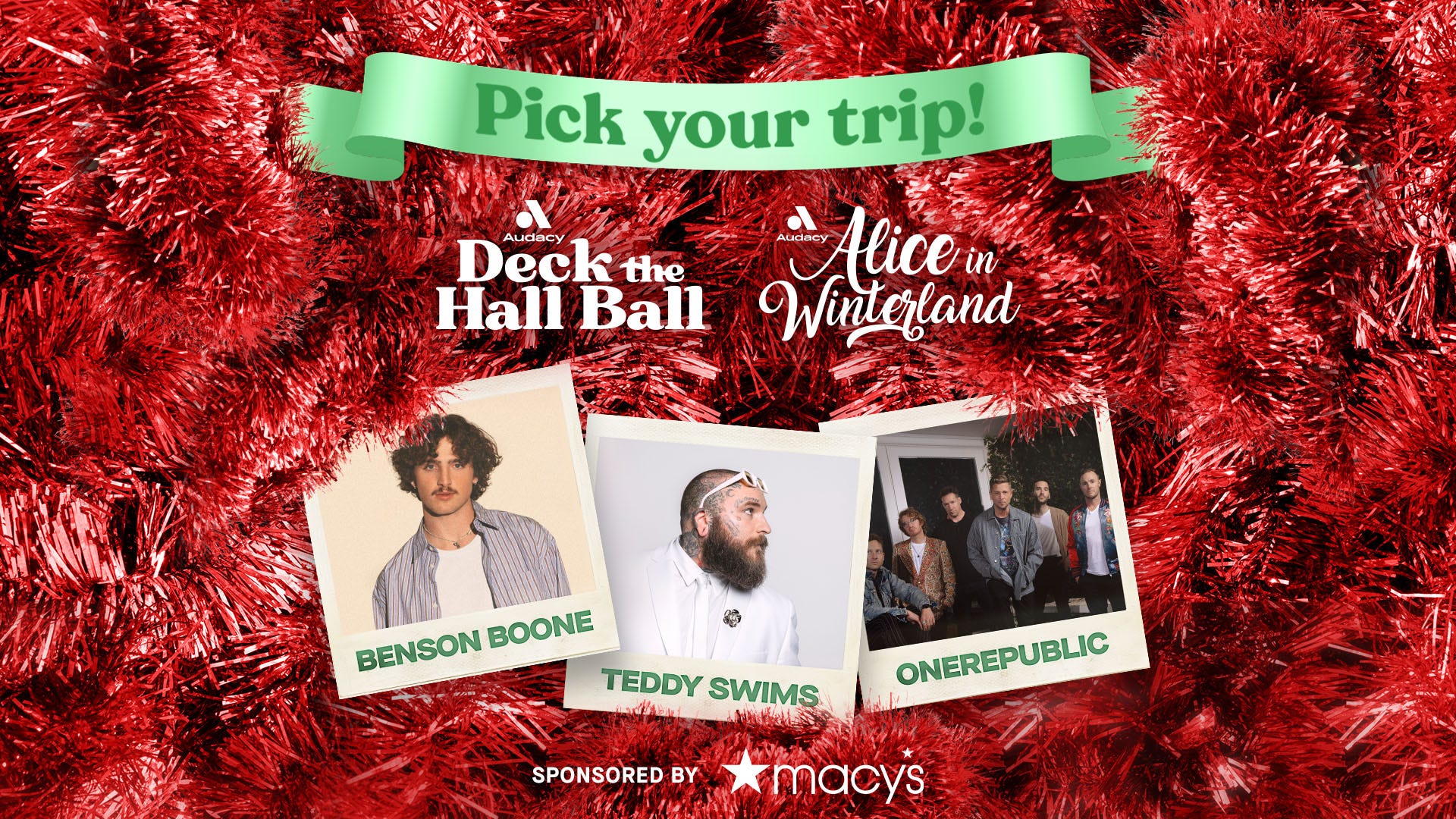 Your chance to see the Audacy Holiday Show of your choice
