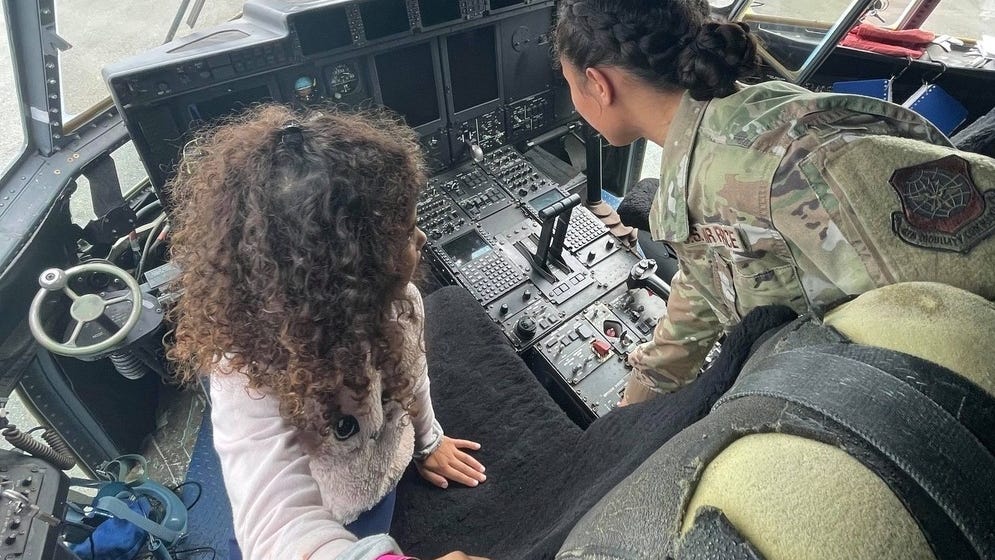 All-female aircrew teaches girls about aviation at The Sky's the Limit event