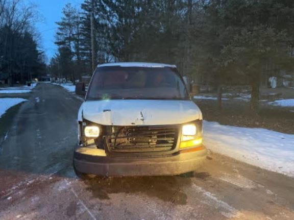 Damaged van