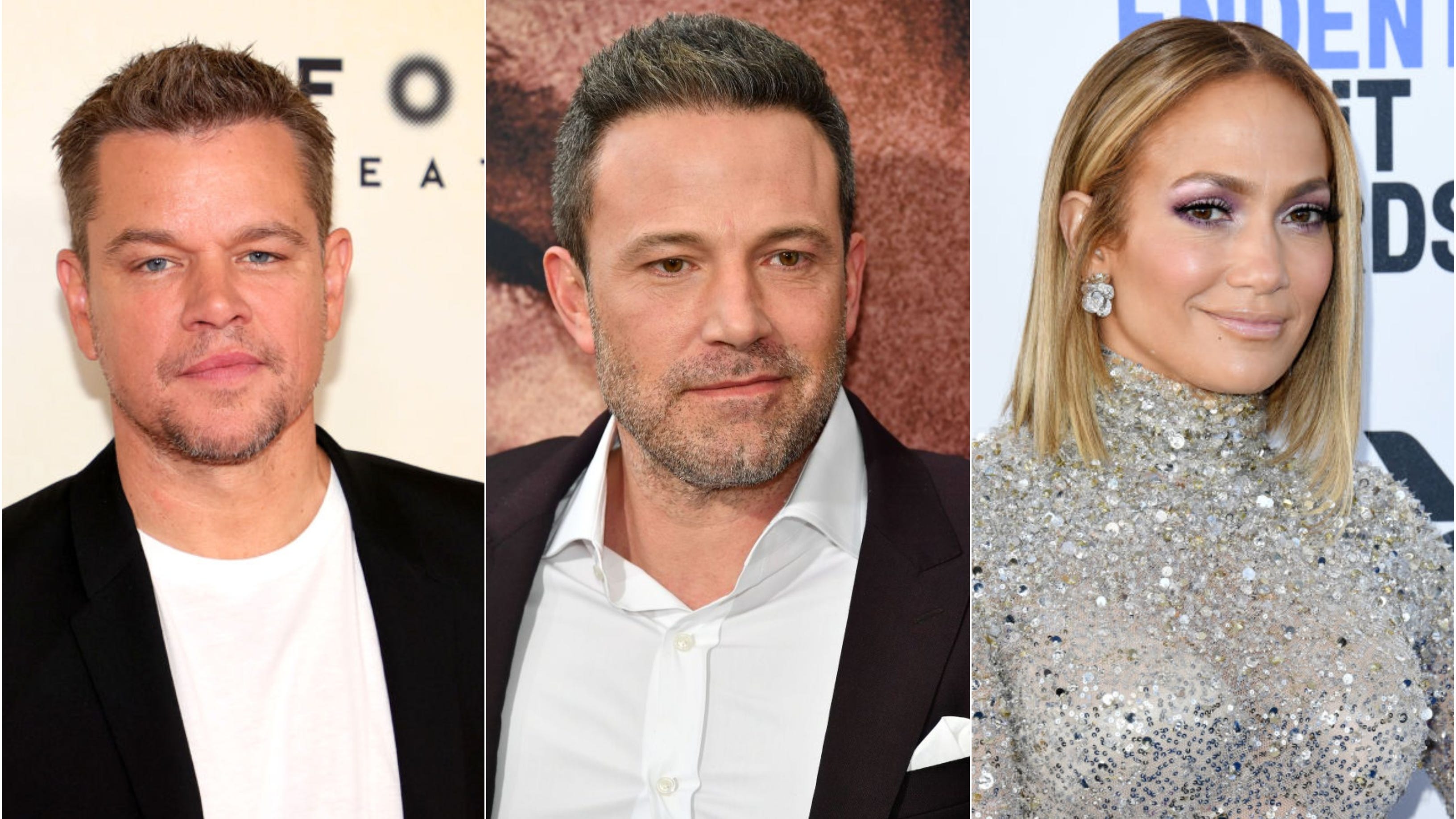 Matt Damon joins Ben Affleck and Jennifer Lopez for a stroll on the beach