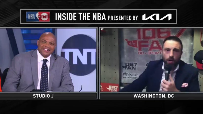 Danny Rouhier interviews Charles Barkley as Charles Barkley on TNT's 'Inside the NBA'