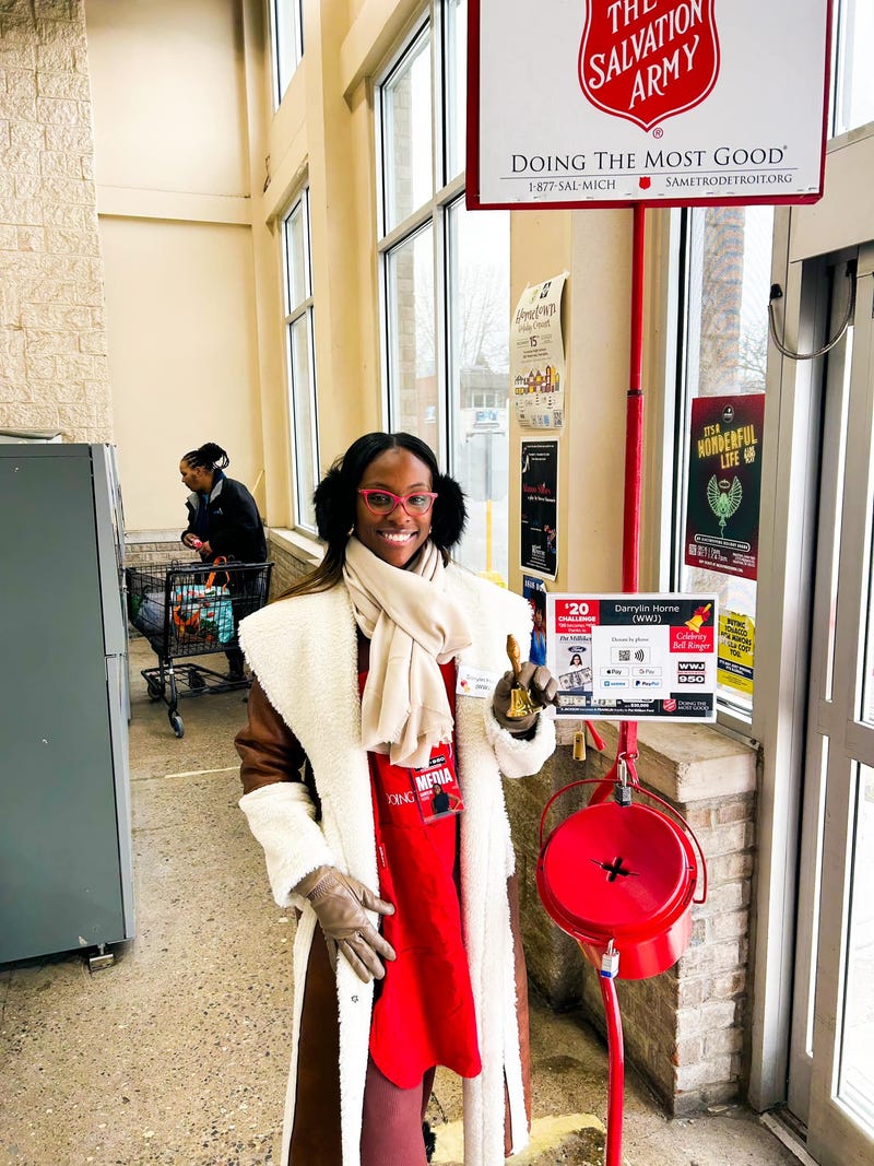 WWWJ's Darrylin Horne takes ringing the bell on last year's Red Kettle Day.