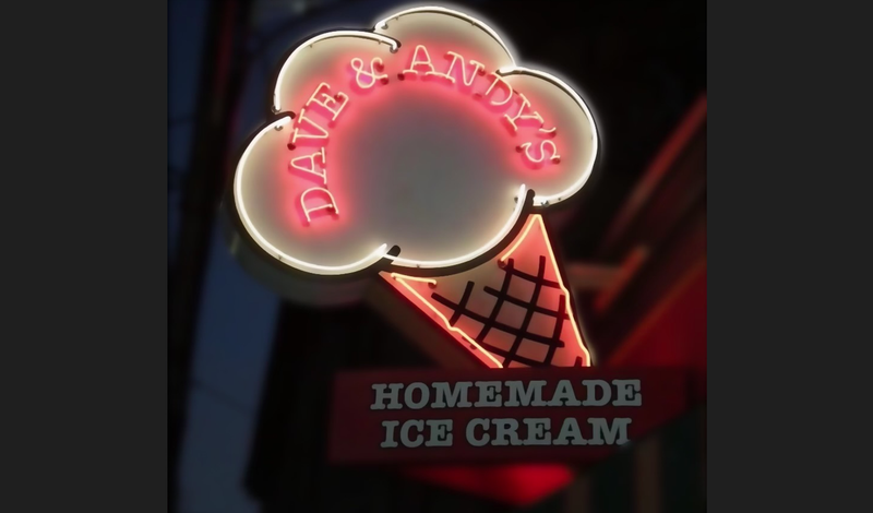 Dave & Andy's Homemade Ice Cream sign