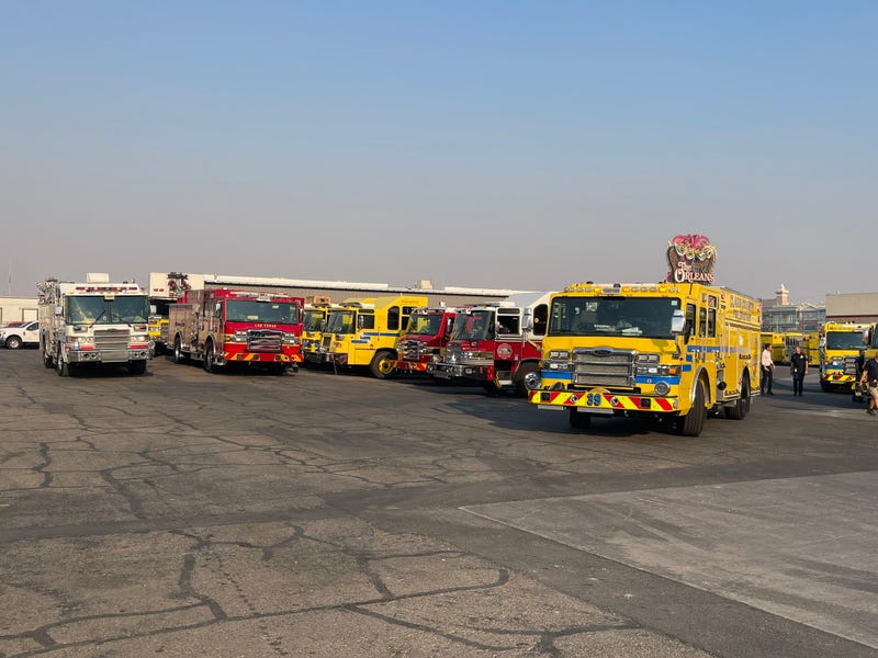 Firefighting agencies from southern Nevada prepare to move north to help fight the Davis Fire.