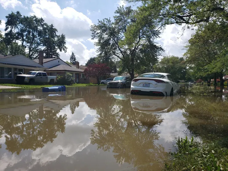 Flooding in Dearborn in 2021.