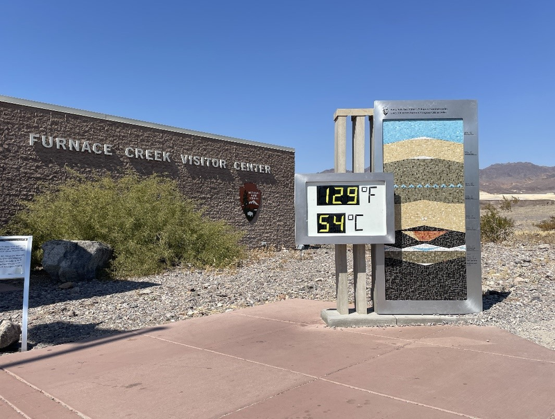 A record high temp is set at Furnace Creek in Death Valley