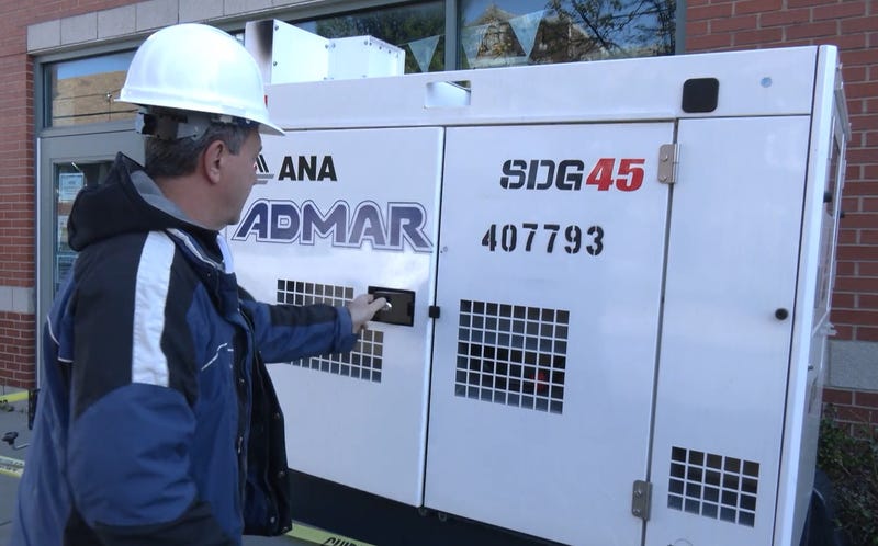 Generator outside Delavan-Grider Community Center