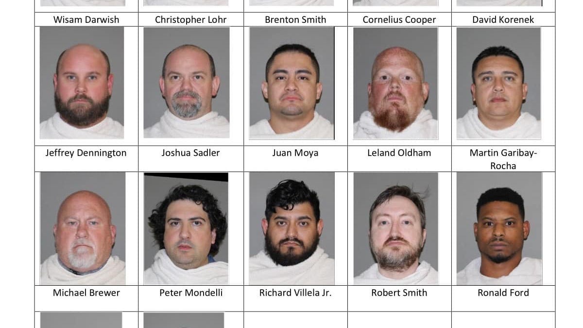 Seventeen men jailed in Denton County prostitution sting