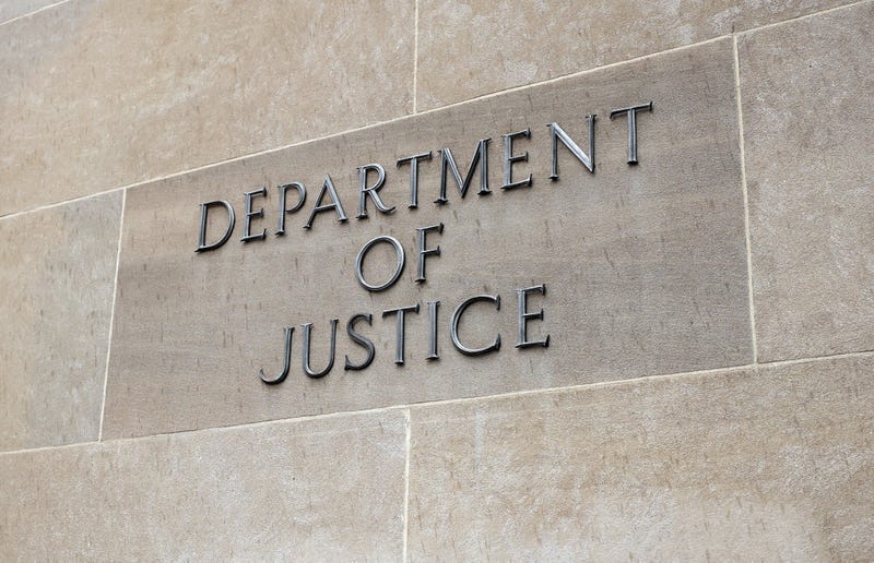 Sign outside the U.S. Department of Justice in Washington D.C.