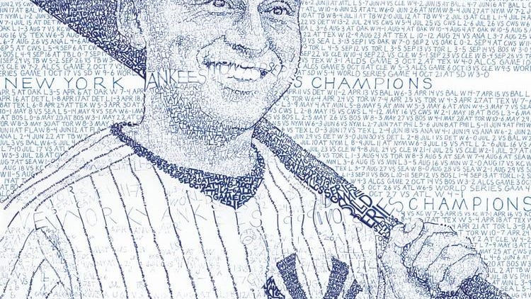 Word artist Daniel Duffy creates new Derek Jeter piece to celebrate the Hall of Famer