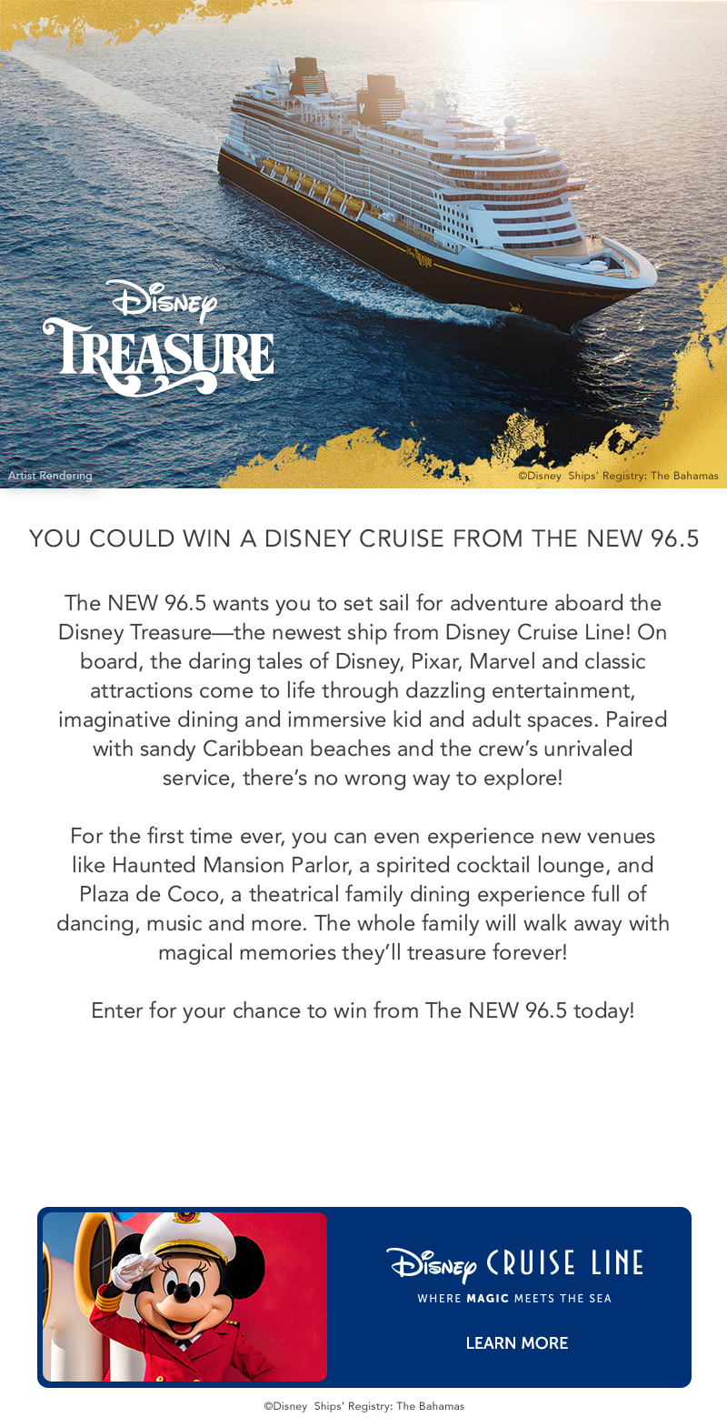 You could win a Disney Cruise from The NEW 96.5