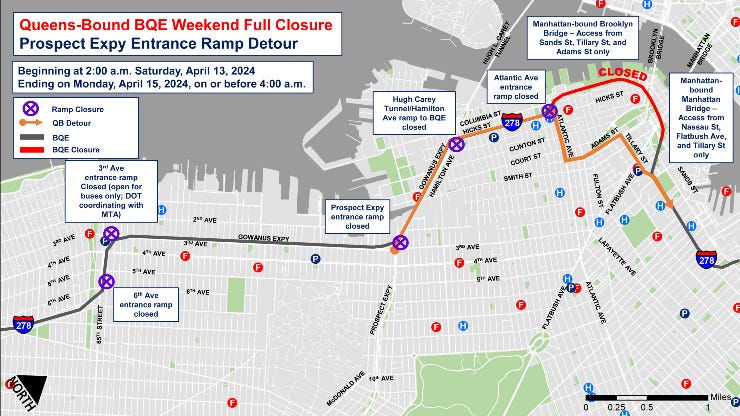 Queens-Bound Prospect Expressway Entrance Ramp Detour