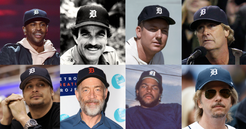 Various celebrities wearing the "Old English D"