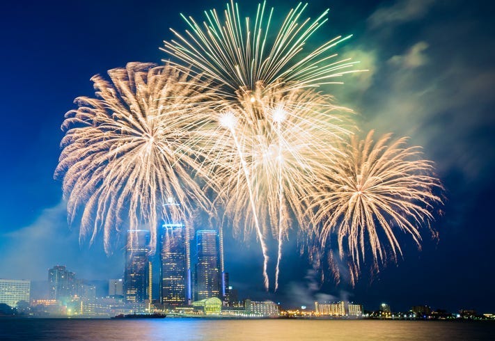 Detroit fireworks