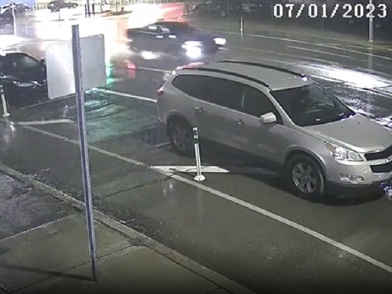 Surveillance image of Dodge Charger suspected of hitting man on Detroit's west side