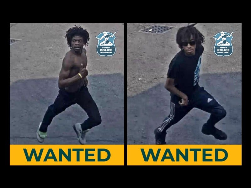 Suspects running after attacking Detroit police officer at gas station