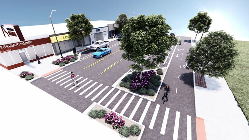 Rendering of Detroit streetscape planned on Dexter