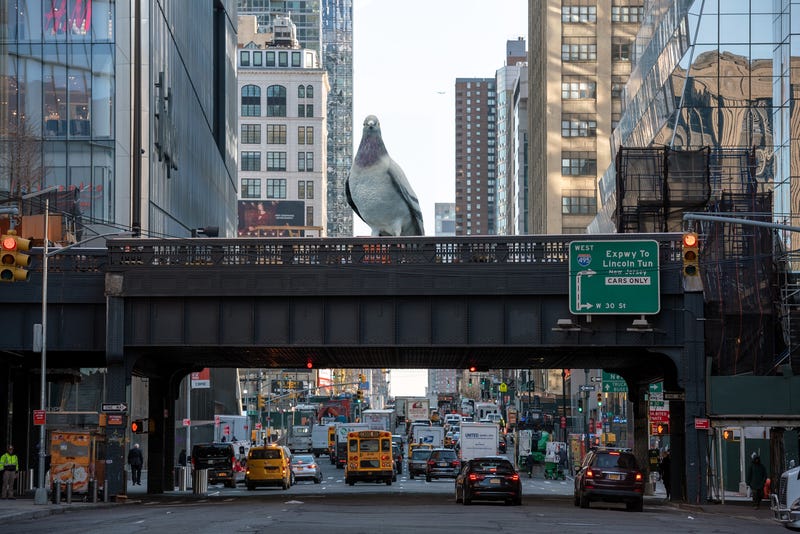 The 16-foot-tall pigeon will be installed on the High Line in October