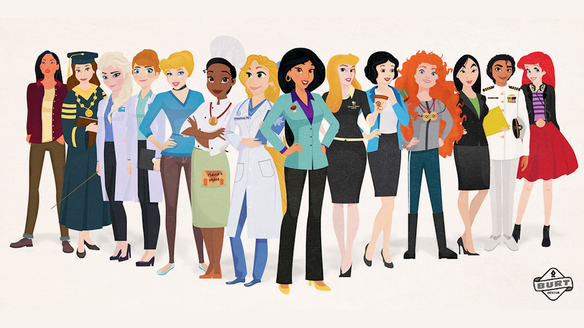 Illustrator Gives Disney Princesses Inspiring Career-Driven Makeovers
