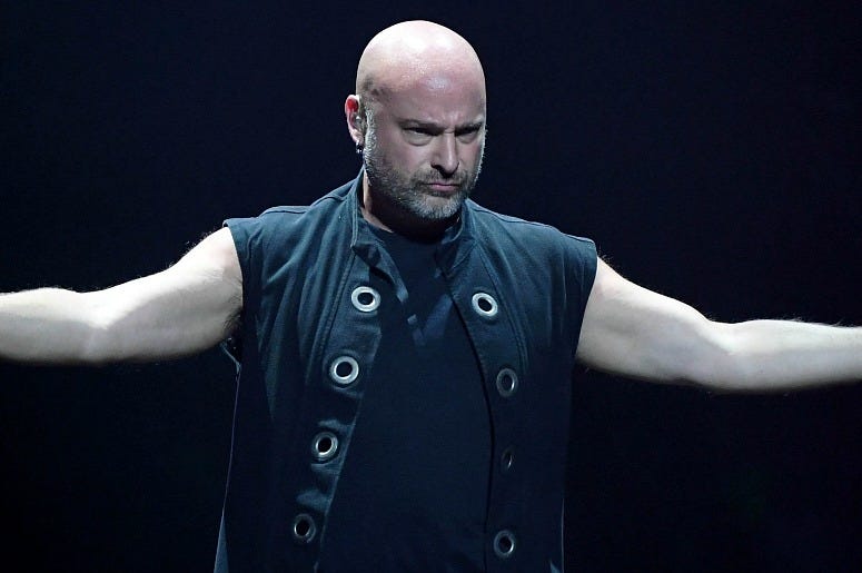 David Draiman of Disturbed performs at T-Mobile Arena on January 12, 2019 