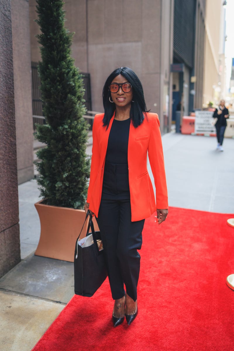 94.7 The Block's Pat Robinson arrives at the Hard Rock Hotel in New York City on APril 20, 2023 for the NYUL Ledership Summit.