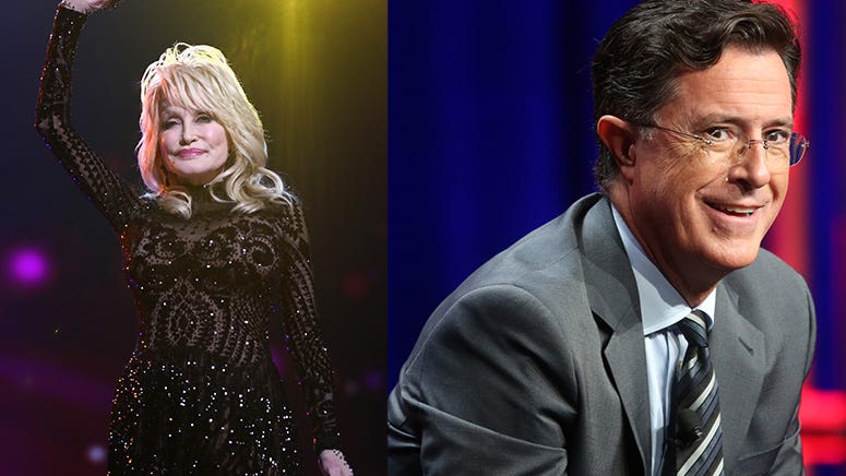 Watch Dolly Parton bring Stephen Colbert to tears with a song on 'The Late Show'