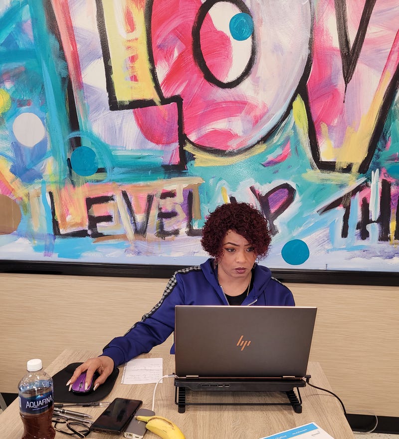 Donna Morris tutoring at Northside Community Center