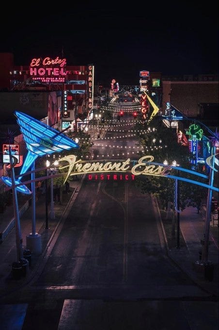 A view of the Fremont Street East district