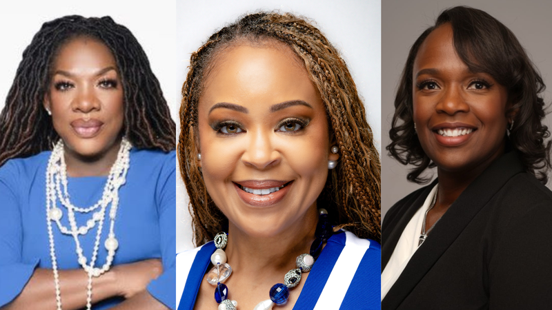 (L TO R) "Wake Up With Dee Morning Show Host" Dr. Dee Dawkins Haigler "Chapter president" Michelle Langham-Robinson "neonatologist" Dr Karen Dudley