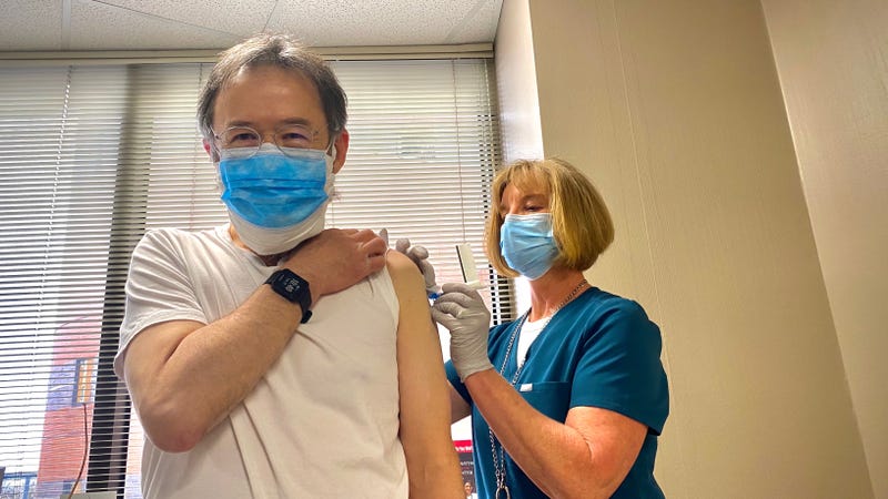 Dr. Philip McCarthy receives COVID-19 vaccine