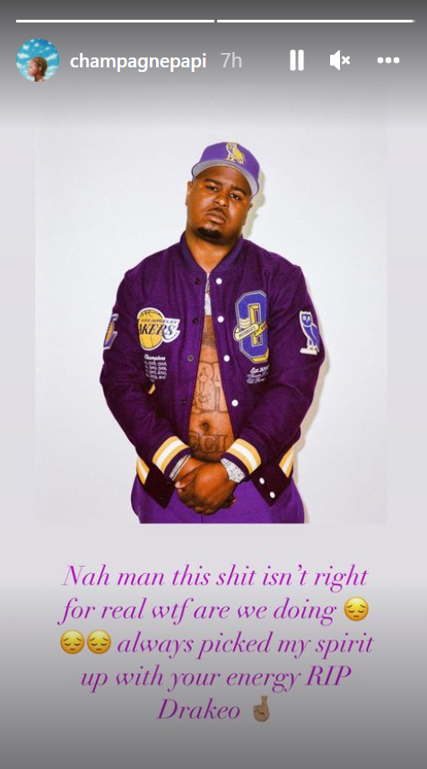 Drake IG story to Drakeo