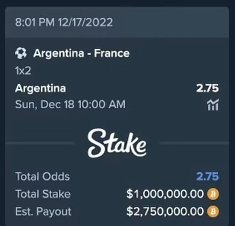 Drake deleted Instagram post, betting $1 million on Argentina in the FIFA World Cup. 