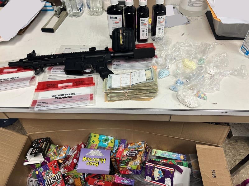 Items seized Detroit police. 