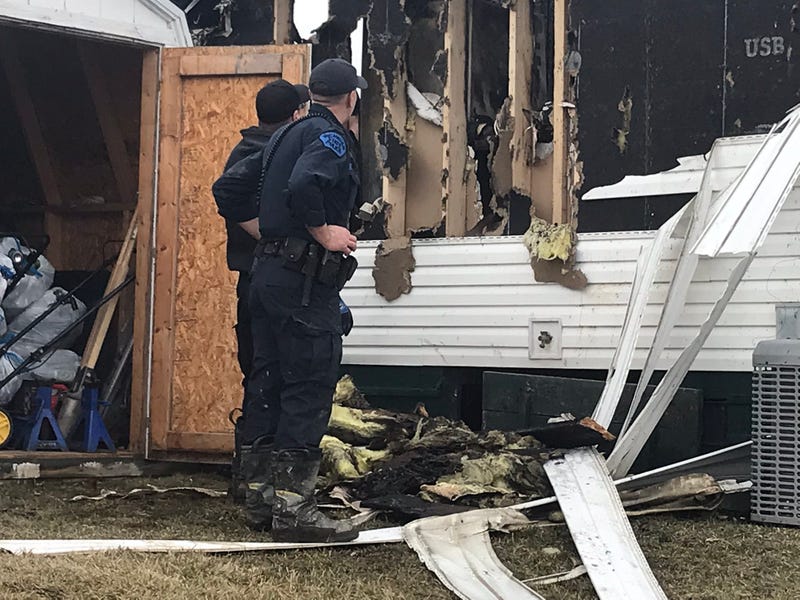 Mobile home explosion in Dryden