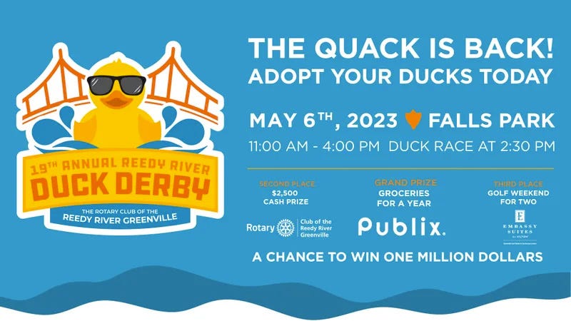 The 19th Annual Reedy River Duck Derby