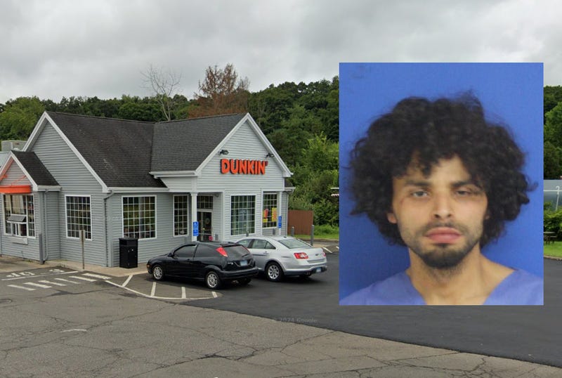 William Rodriguez, 28, was arrested for allegedly punching a pregnant woman during an attempted carjacking at a Dunkin' in East Haven, Connecticut