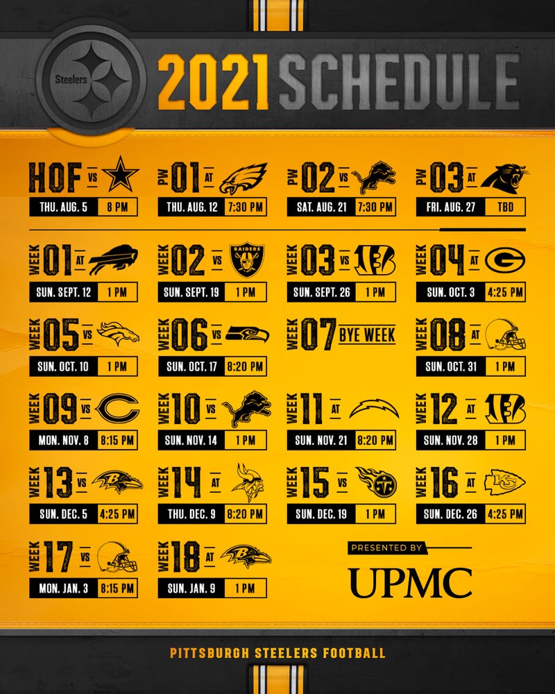 steelers schedule