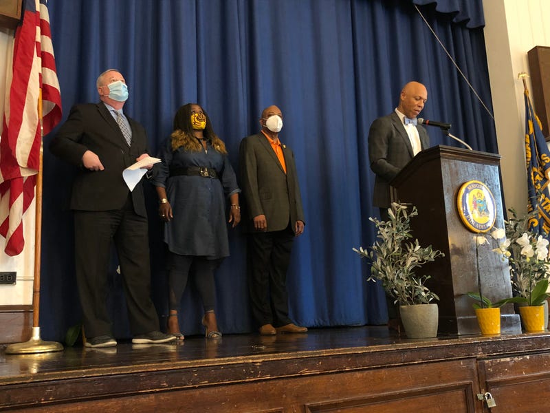 School District of Philadelphia Superintendent William Hite at podium 