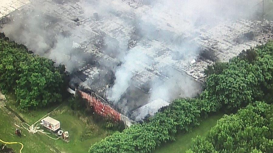 Morris officials not quite sure how to go about extinguishing industrial fire
