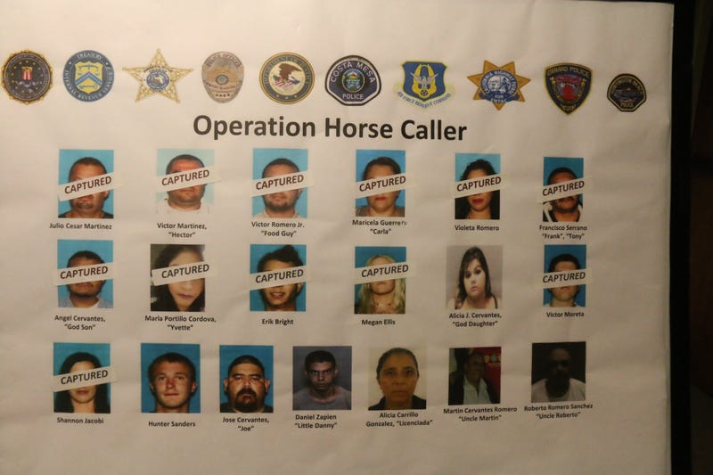 Twelve people from Orange and Riverside counties were arrested Tuesday and charged with conspiring to distribute at least $2 million worth of heroin through two Orange County-based call centers.