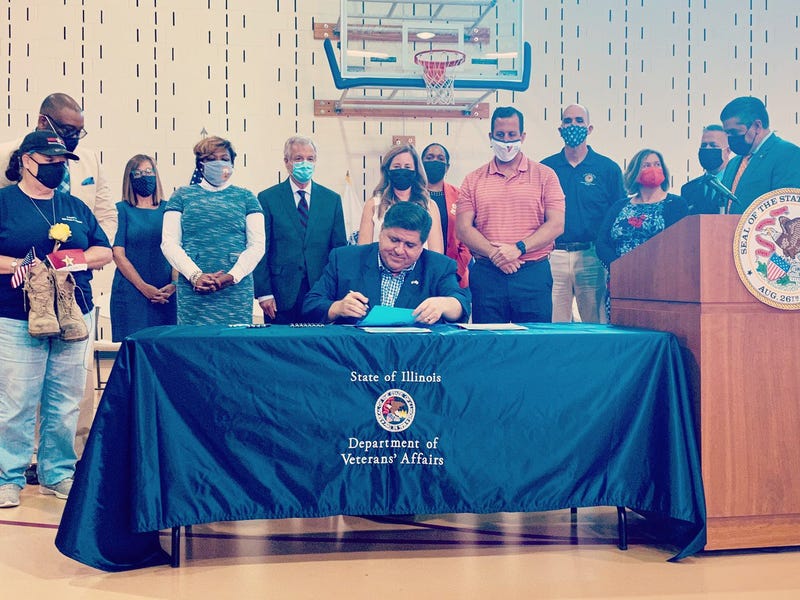 Joined by legislators, advocates, and Illinois Department of Veterans’ Affairs (IDVA) Acting Director Terry Prince, Governor JB Pritzker today signed seven pieces of legislation that aim to improve the lives of Illinois’ service members and veterans and honor their service to their state and nation.