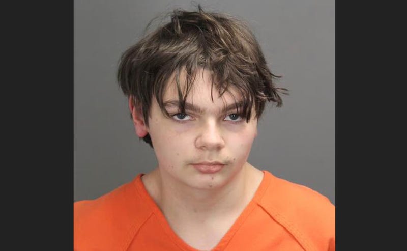 Ethan Crumbley is seen in a booking photo