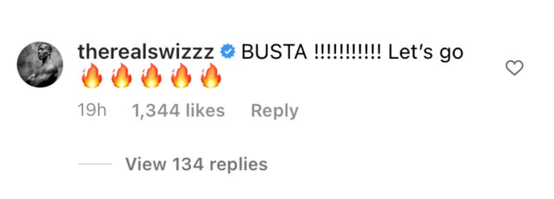 Swizz Beatz' Instagram comment 