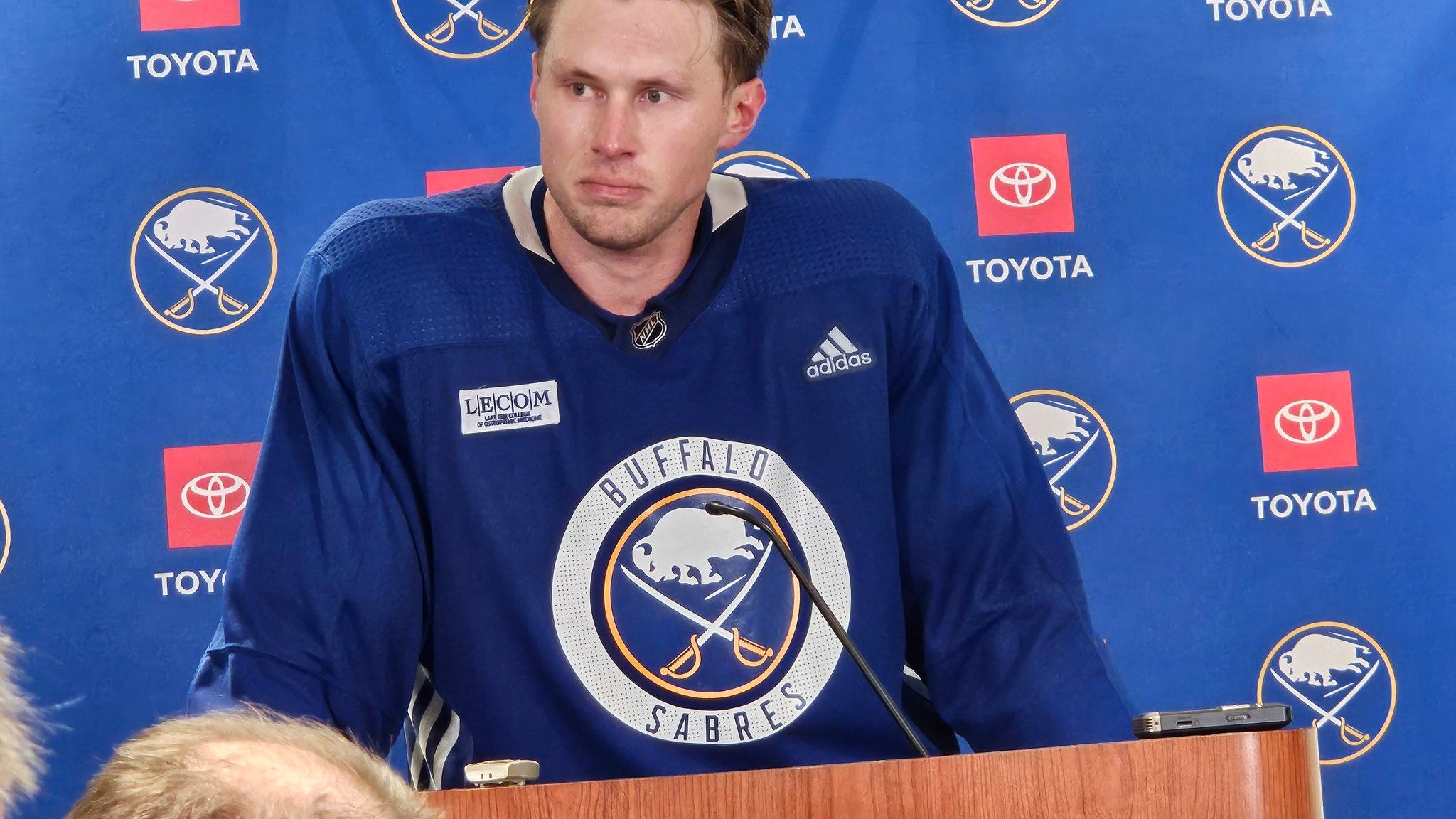 Erik Johnson has enjoyed being around Sabres' young defensemen